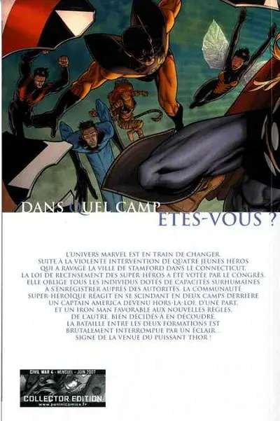 Verso de l'album Civil War Tome 4