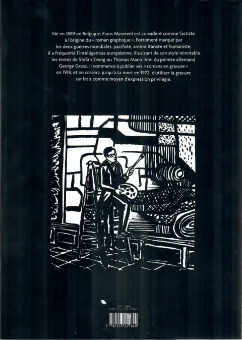Verso de l'album Frans Masereel 25 moments de la vie de l'artiste