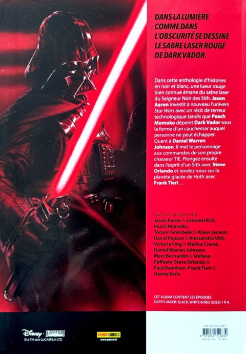 Verso de l'album Star Wars : Dark Vador Black, White & Red