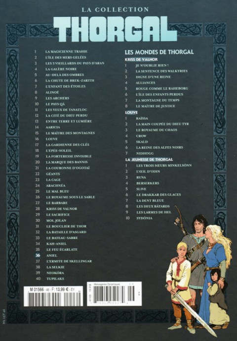 Verso de l'album Thorgal - La collection Tome 46 Aniel
