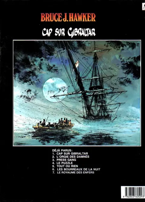 Verso de l'album Bruce J. Hawker Tome 1 Cap sur Gibraltar