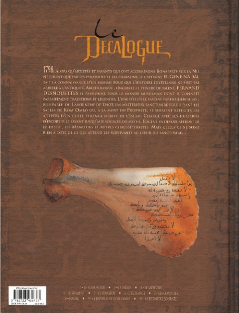 Verso de l'album Le Décalogue Tome 9 La papyrus de Kôm-Ombo