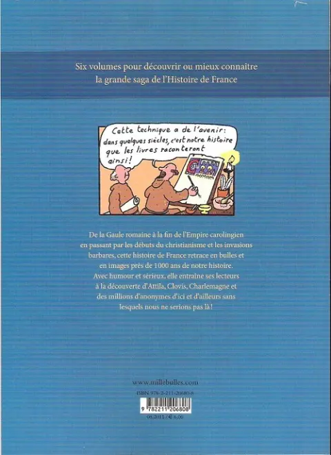 Verso de l'album L'Histoire de France en BD 2 De la Gaule romaine... ...à l'an mil !