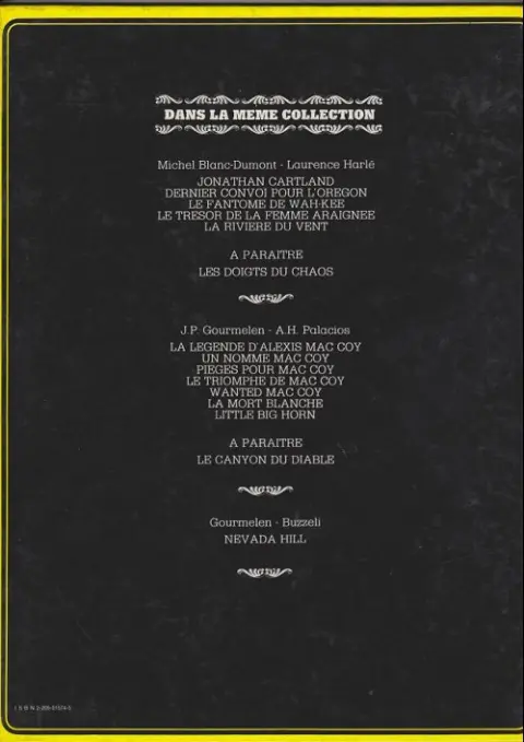 Verso de l'album Mac Coy Tome 8 Little Big Horn