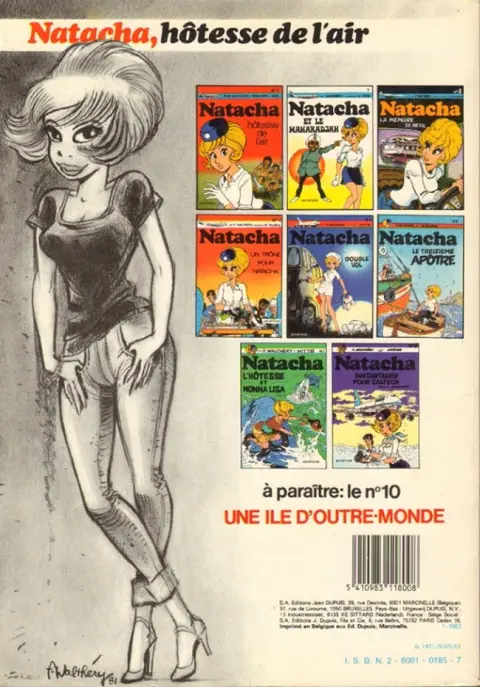 Verso de l'album Natacha Tome 1 Hôtesse de l'air