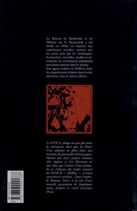 Verso de l'album B.P.R.D. Tome 5 La Flamme Noire