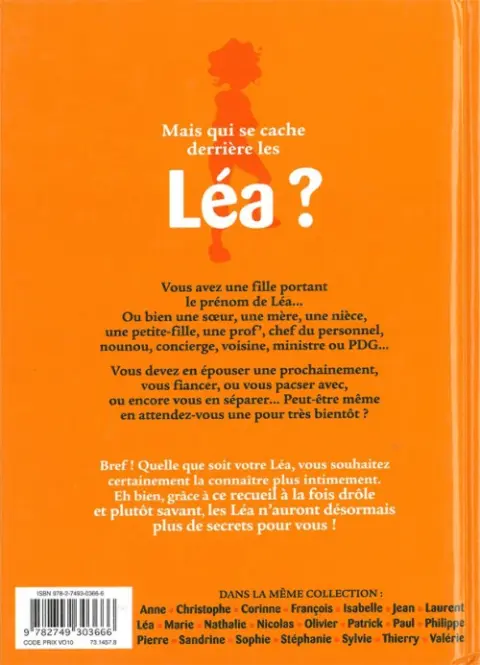Verso de l'album L'Encyclopédie des prénoms en BD Tome 22 Léa