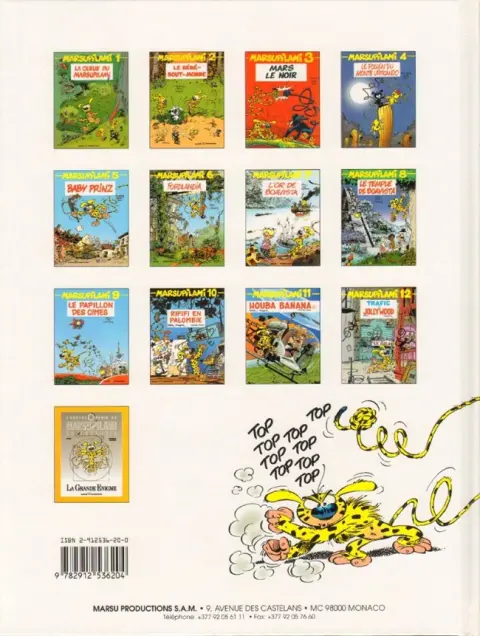 Verso de l'album Marsupilami Tome 12 Trafic à Jollywood