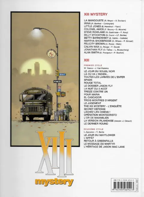 Verso de l'album XIII Mystery Tome 12 Alan Smith