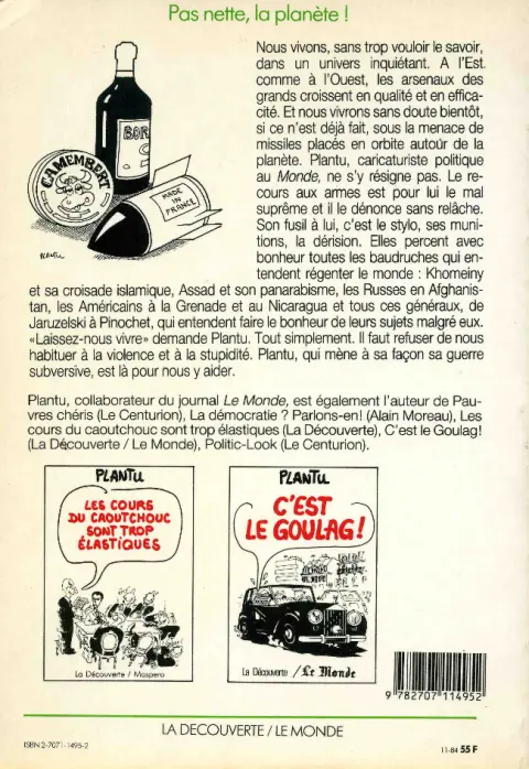 Verso de l'album Pas nette, la planète !