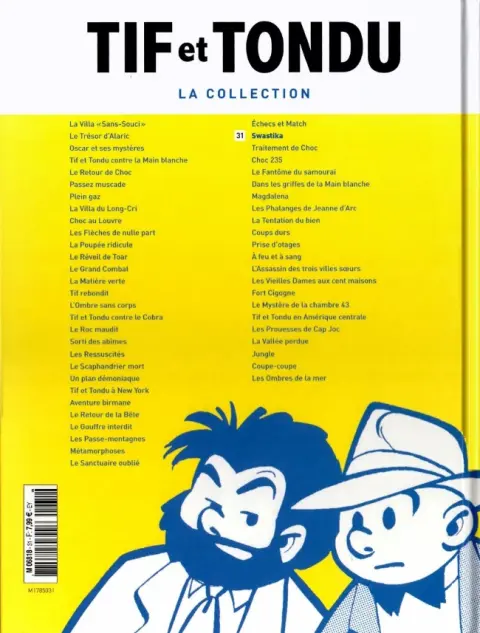 Verso de l'album Tif et Tondu La collection Tome 31 Swastika