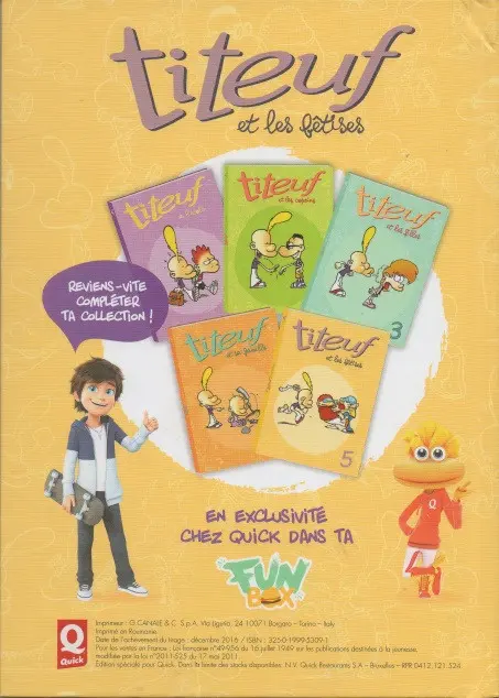 Verso de l'album Titeuf Tome 5 Titeuf et les bétises