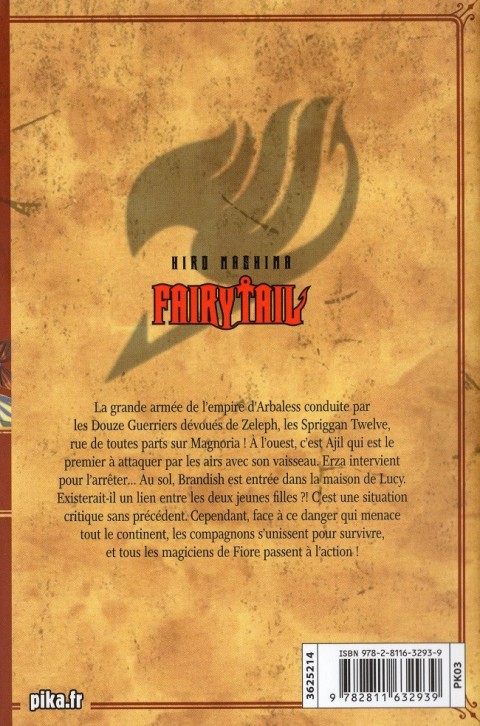 Verso de l'album Fairy Tail 54