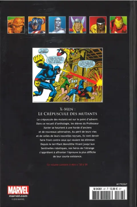 Verso de l'album Marvel Comics - La collection de référence Tome 67 X-Men - Le Crépuscule des Mutants