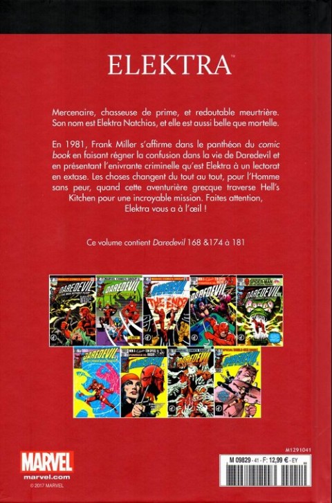 Verso de l'album Le meilleur des Super-Héros Marvel Tome 41 Elektra