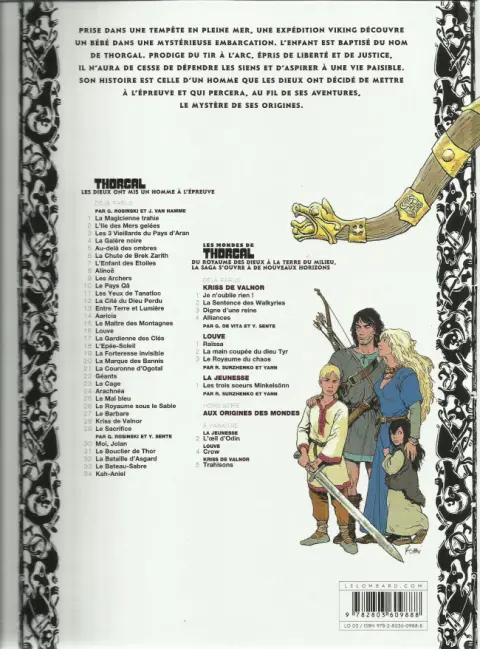 Verso de l'album Thorgal Tome 18 L'Epée-Soleil