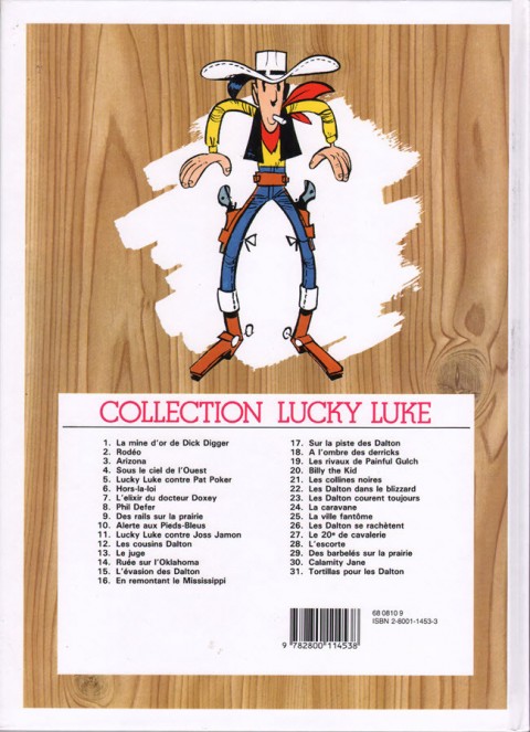 Verso de l'album Lucky Luke Tome 13 Le juge