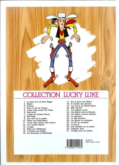 Verso de l'album Lucky Luke Tome 30 Calamity Jane