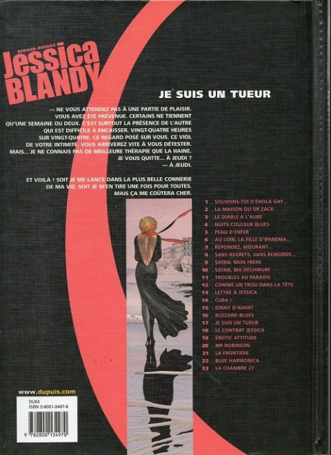 Verso de l'album Jessica Blandy Tome 17 Je suis un tueur