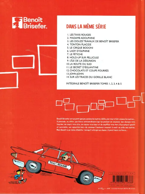 Verso de l'album Benoît Brisefer Tome 1 Les taxis rouges