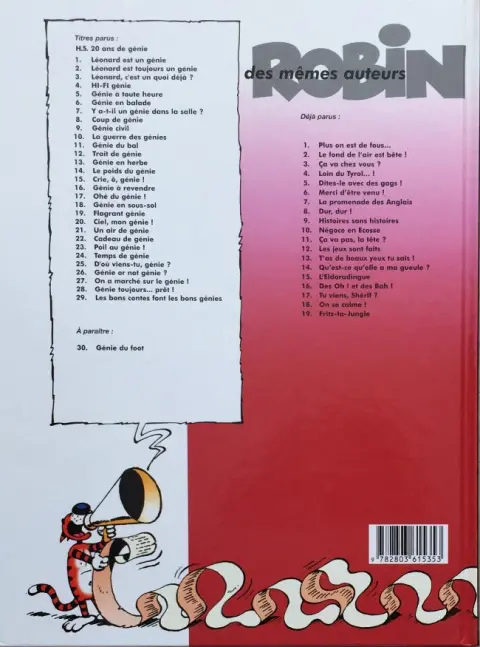 Verso de l'album Léonard Tome 16 Génie à revendre