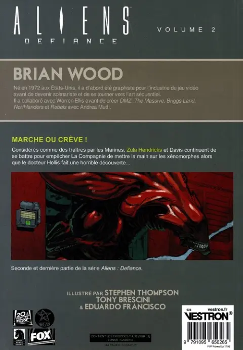 Verso de l'album Aliens : Defiance 2