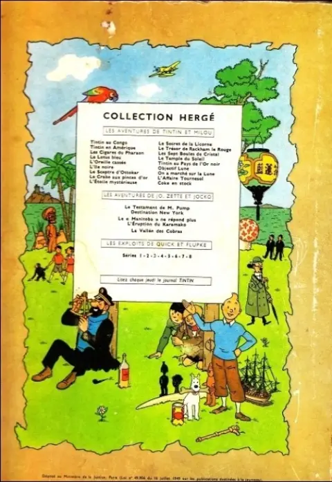 Verso de l'album Tintin Tome 15 Tintin au pays de l'or noir