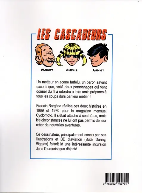 Verso de l'album Les cascadeurs