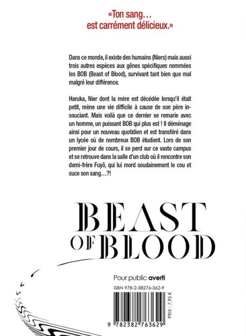 Verso de l'album Beast of Blood 1