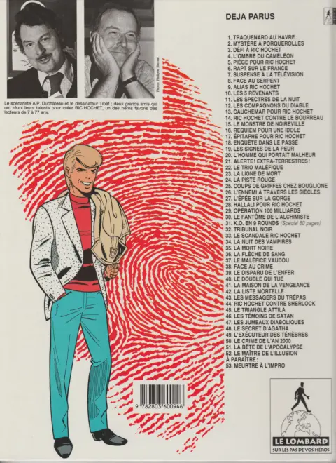 Verso de l'album Ric Hochet Tome 24 La piste rouge