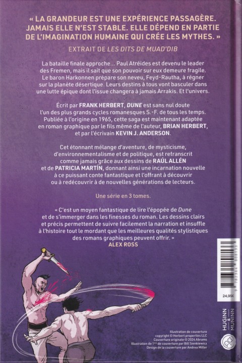 Verso de l'album Dune : Roman Graphique Livre 3 Le prophéte