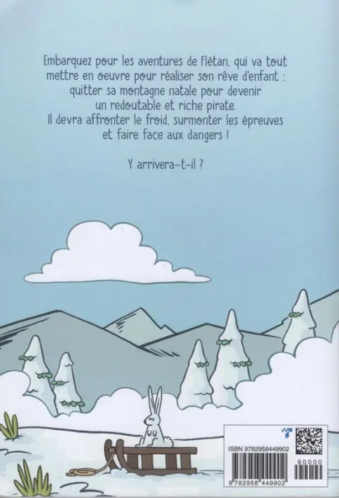 Verso de l'album Flétan 1 un pirate à la montagne