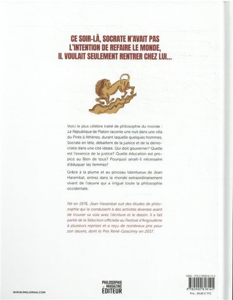 Verso de l'album La République d'après l'œuvre de Platon
