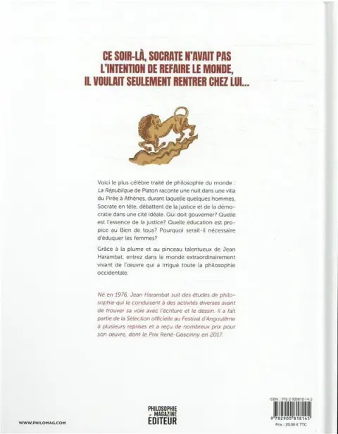 Verso de l'album La République d'après l'œuvre de Platon