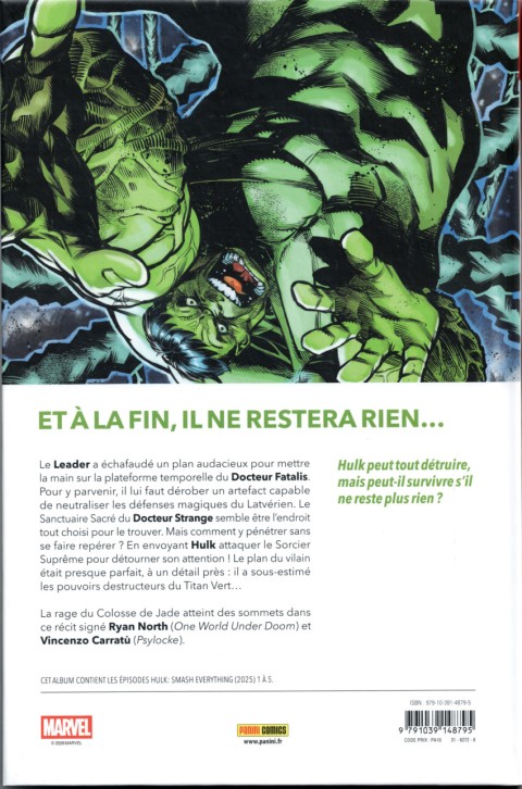 Verso de l'album Hulk écrase tout