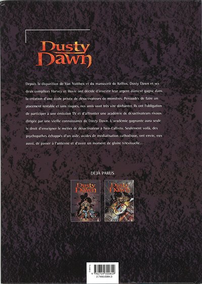 Verso de l'album Dusty Dawn Tome 3 L'école des désactiveurs
