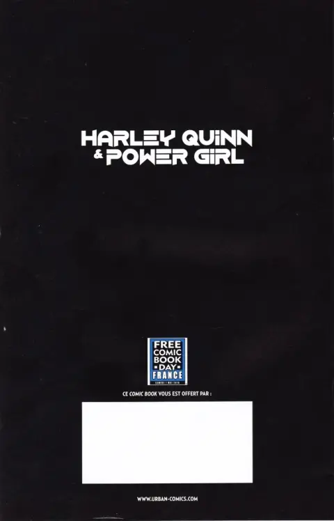 Verso de l'album Harley Quinn & Power Girl Free Comic Book Day