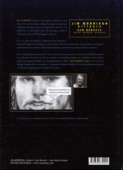 Verso de l'album Jim Morrison, ailleurs