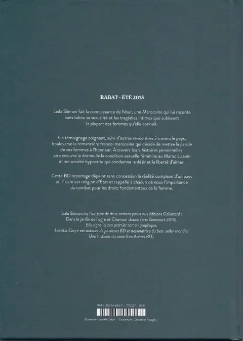 Verso de l'album Paroles d'honneur