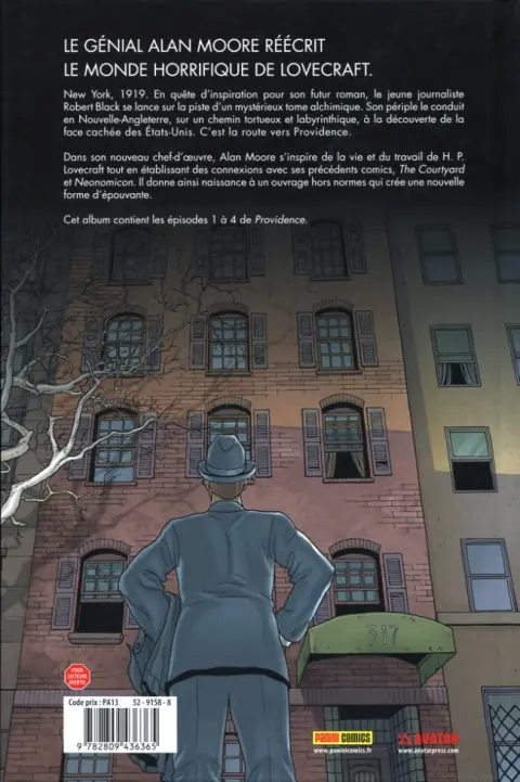 Verso de l'album Providence Tome 1 La peur qui rôde
