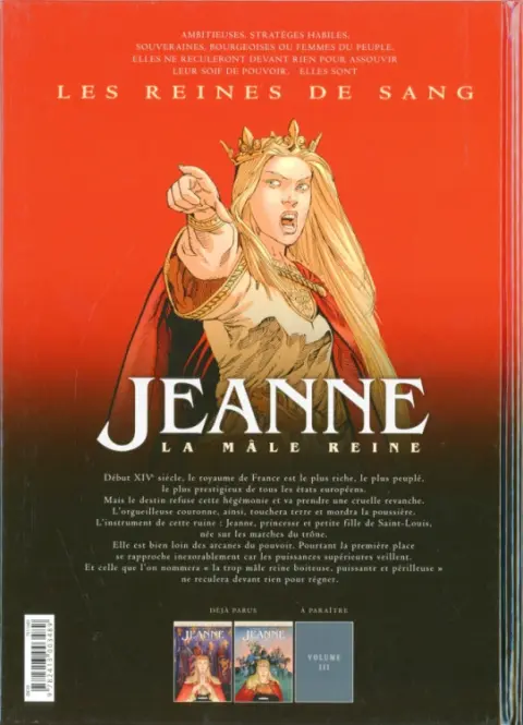 Verso de l'album Les Reines de sang - Jeanne, la mâle reine Volume 2