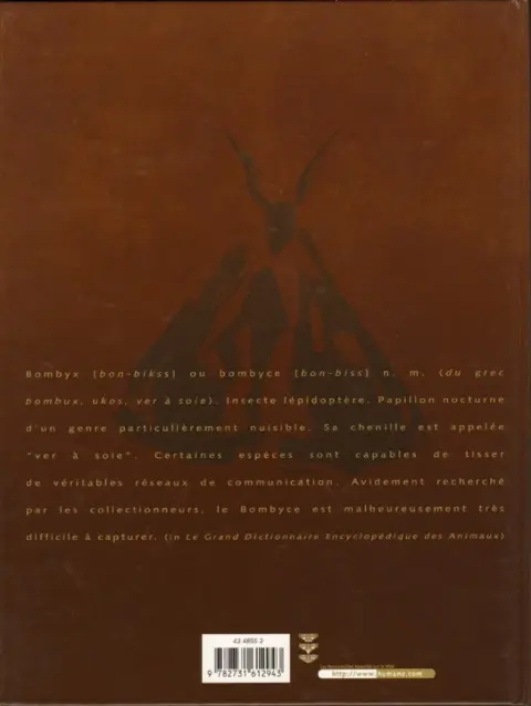 Verso de l'album Le Réseau Bombyce Tome 1 Papillons de nuit