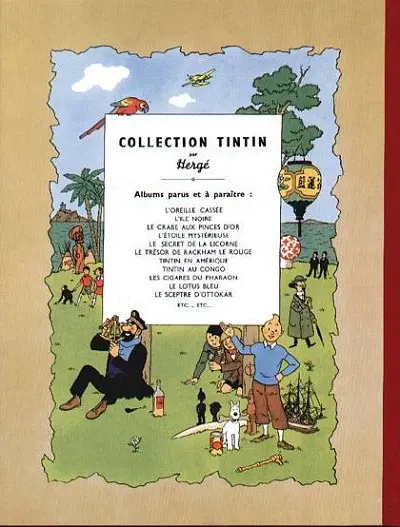 Verso de l'album Tintin Tome 5 Le lotus bleu