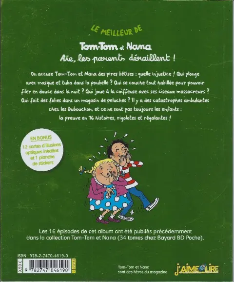 Verso de l'album Le meilleur de Tom-Tom et Nana Tome 3 Aïe, les parents déraillent