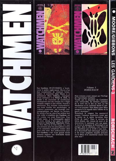 Verso de l'album Watchmen (Les Gardiens) Tome 3 Rorschach