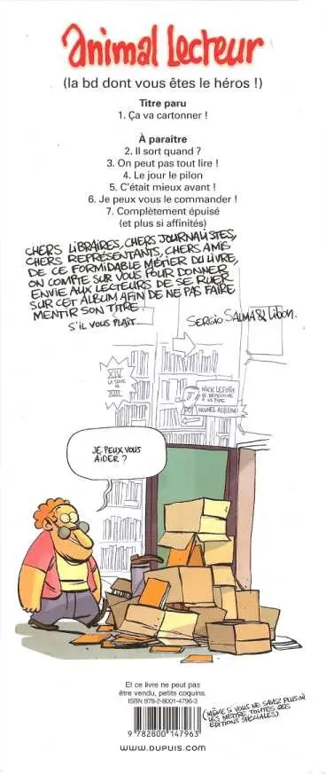 Verso de l'album Animal lecteur Tome 1 Ça va cartonner !