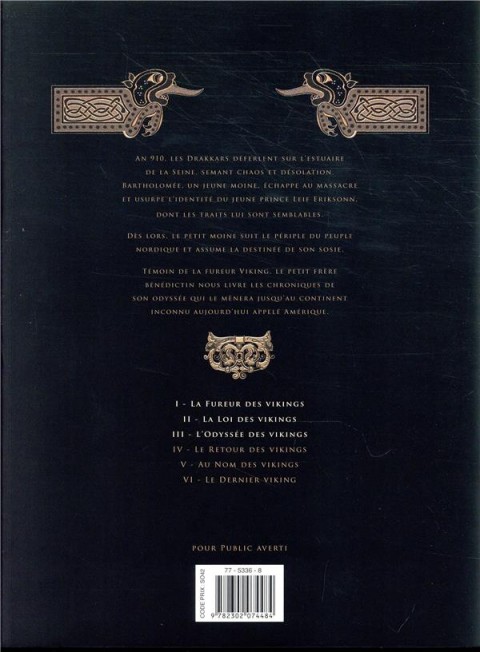 Verso de l'album Chroniques Barbares Intégrale I - Tomes 1 à 3