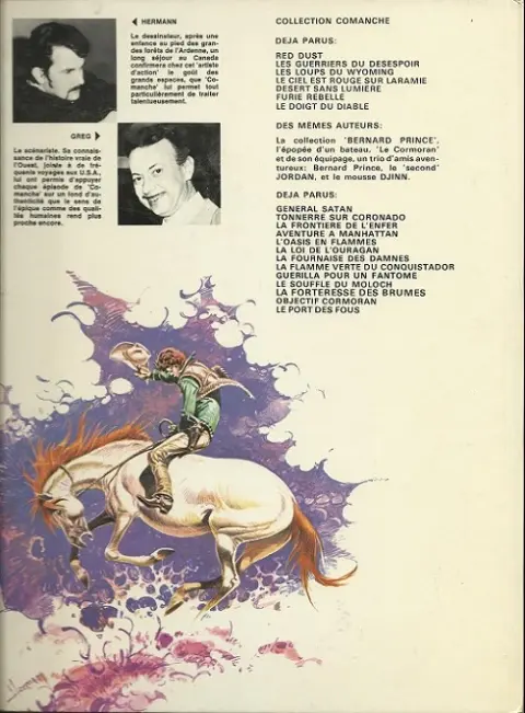 Verso de l'album Comanche Tome 7 Le doigt du diable