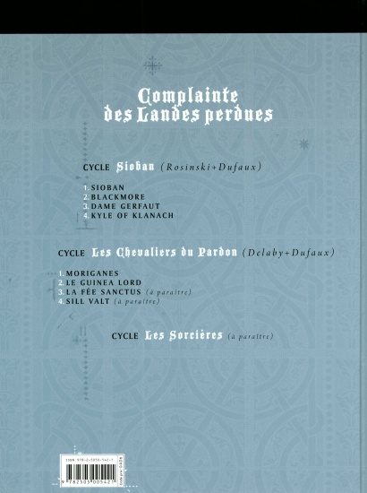 Verso de l'album Complainte des Landes perdues Tome 4 Kyle of klanach