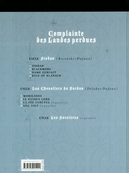 Verso de l'album Complainte des Landes perdues Sioban Tome 4 Kyle of klanach